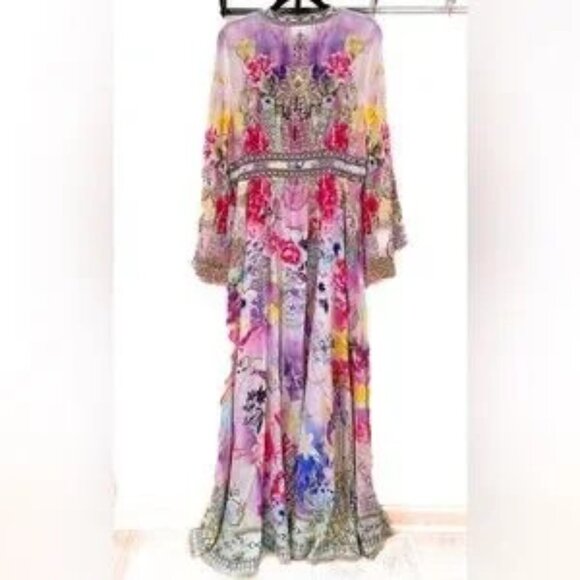 CAMILLA KIMONO SLEEVE DRESS WITH SHIRRING DETAIL - SONIC SYMPHONIES - Picture 2 of 13